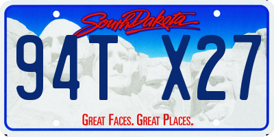 SD license plate 94TX27