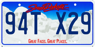 SD license plate 94TX29