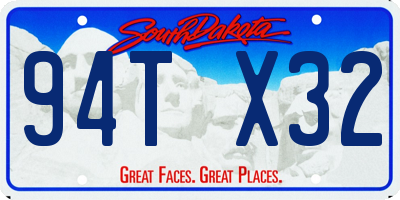 SD license plate 94TX32