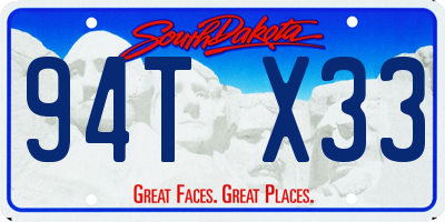 SD license plate 94TX33