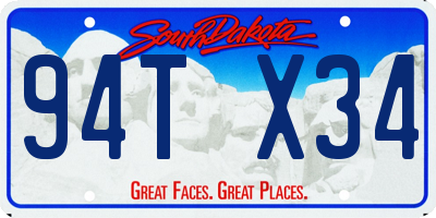 SD license plate 94TX34
