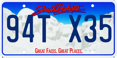 SD license plate 94TX35