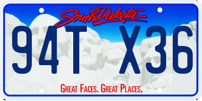 SD license plate 94TX36