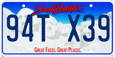 SD license plate 94TX39