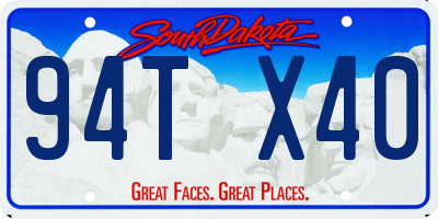 SD license plate 94TX40