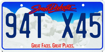 SD license plate 94TX45