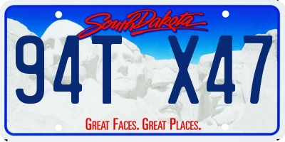 SD license plate 94TX47