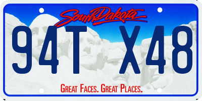 SD license plate 94TX48