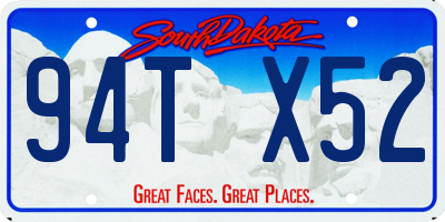 SD license plate 94TX52