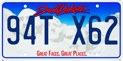 SD license plate 94TX62