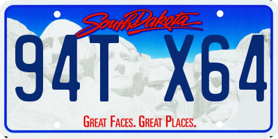 SD license plate 94TX64