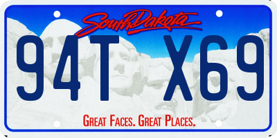 SD license plate 94TX69