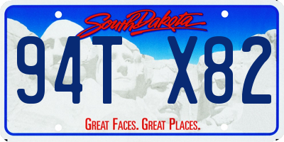 SD license plate 94TX82