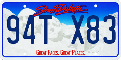 SD license plate 94TX83