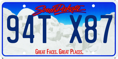 SD license plate 94TX87