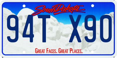 SD license plate 94TX90