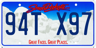 SD license plate 94TX97