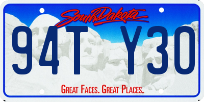 SD license plate 94TY30