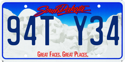 SD license plate 94TY34