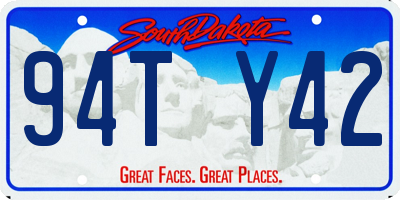 SD license plate 94TY42