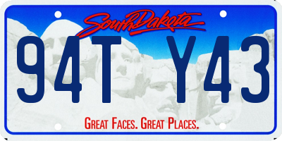 SD license plate 94TY43