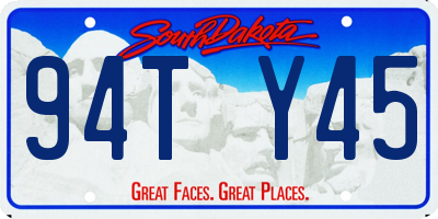SD license plate 94TY45