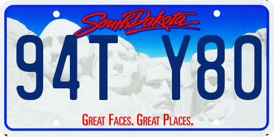 SD license plate 94TY80