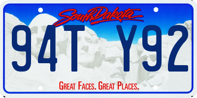 SD license plate 94TY92