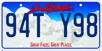 SD license plate 94TY98