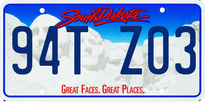 SD license plate 94TZ03