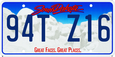 SD license plate 94TZ16