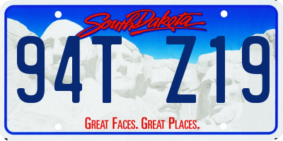 SD license plate 94TZ19