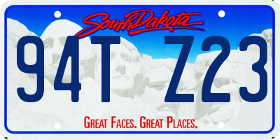 SD license plate 94TZ23