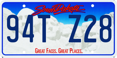 SD license plate 94TZ28