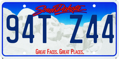 SD license plate 94TZ44