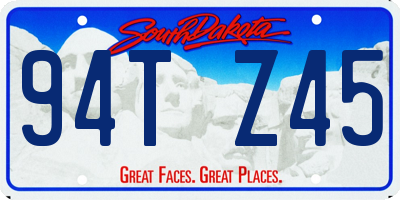 SD license plate 94TZ45