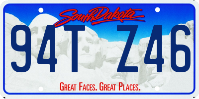 SD license plate 94TZ46