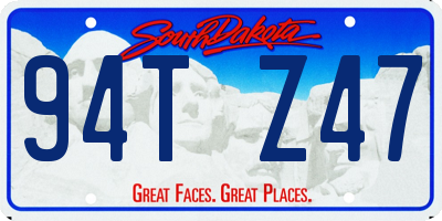 SD license plate 94TZ47