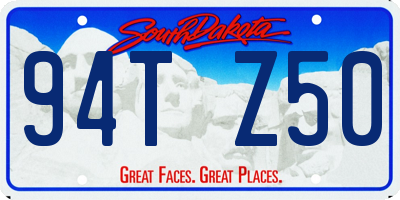 SD license plate 94TZ50