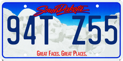 SD license plate 94TZ55
