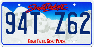 SD license plate 94TZ62
