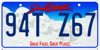 SD license plate 94TZ67
