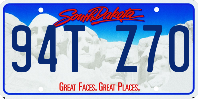 SD license plate 94TZ70