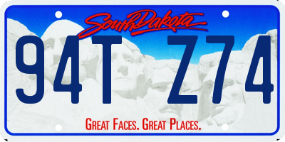 SD license plate 94TZ74