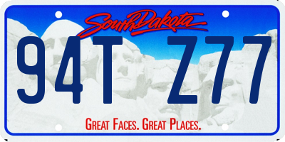 SD license plate 94TZ77