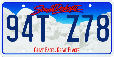 SD license plate 94TZ78