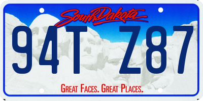 SD license plate 94TZ87