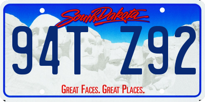 SD license plate 94TZ92