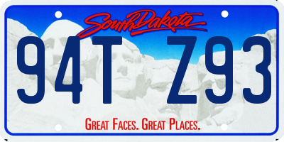 SD license plate 94TZ93