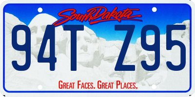 SD license plate 94TZ95